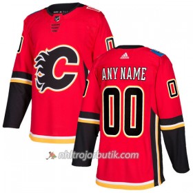 Män Ishockey Calgary Flames Tröja med eget tryck Adidas 2017-2018 Röd Authentic
